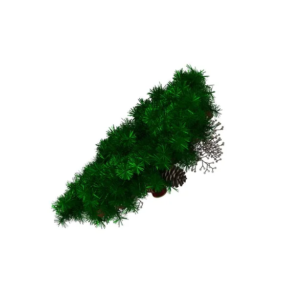 Decorazione dell'albero di Natale, isolare su uno sfondo bianco. Rendering 3D di ottima qualità in alta risoluzione — Foto Stock