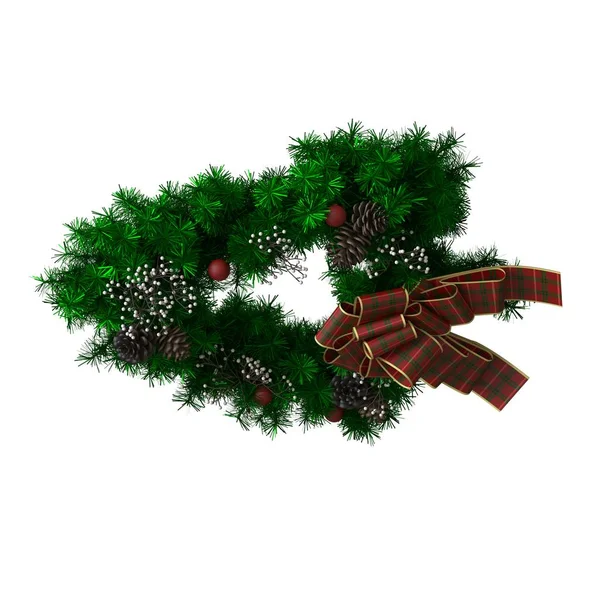 Vánoční stromeček dekorace, izolovat na bílém pozadí. 3D vykreslení vynikající kvality ve vysokém rozlišení — Stock fotografie