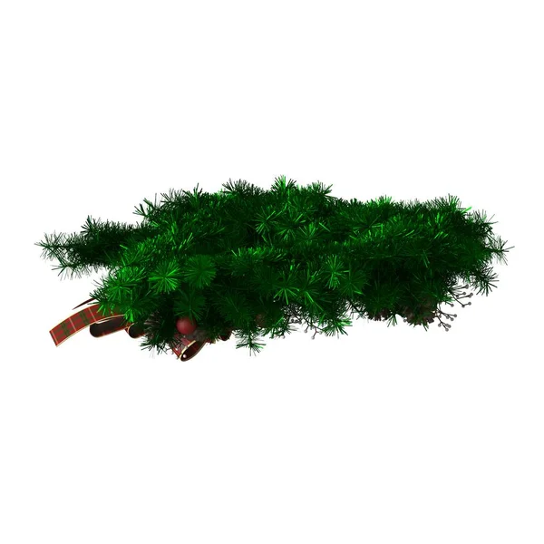 Kerstboom decoratie, isoleren op een witte achtergrond. 3d weergave van uitstekende kwaliteit in hoge resolutie — Stockfoto