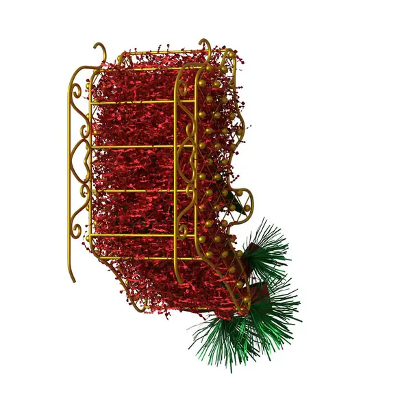 Karácsonyi szán dekoráció, elszigetelten fehér háttérrel. 3d kiváló minőség biztosítása nagy felbontásban — Stock Fotó
