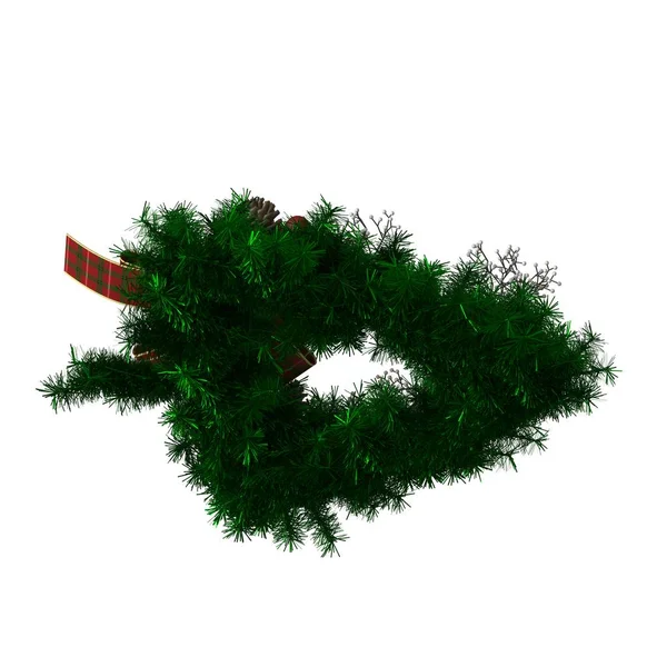 Kerstboom decoratie, isoleren op een witte achtergrond. 3d weergave van uitstekende kwaliteit in hoge resolutie — Stockfoto