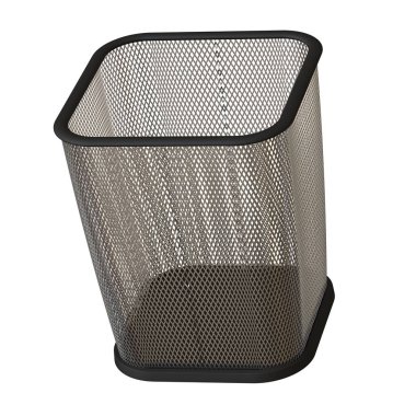 Beyaz arka planda çöp sepeti, izole et. Yüksek çözünürlüklü 3D tasarım. Büyütülebilir ve arka plan ya da doku olarak kullanılabilir..