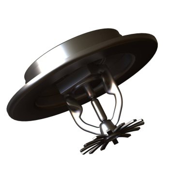 Beyaz arka planda yangın fıskiyesi, izole. Yüksek çözünürlüklü 3D tasarım. Büyütülebilir ve arka plan ya da doku olarak kullanılabilir..