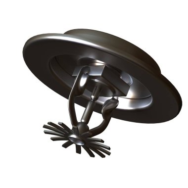 Beyaz arka planda yangın fıskiyesi, izole. Yüksek çözünürlüklü 3D tasarım. Büyütülebilir ve arka plan ya da doku olarak kullanılabilir..