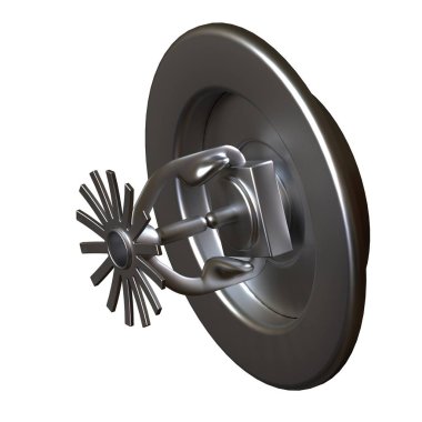 Beyaz arka planda yangın fıskiyesi, izole. Yüksek çözünürlüklü 3D tasarım. Büyütülebilir ve arka plan ya da doku olarak kullanılabilir..