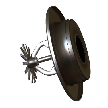 Beyaz arka planda yangın fıskiyesi, izole. Yüksek çözünürlüklü 3D tasarım. Büyütülebilir ve arka plan ya da doku olarak kullanılabilir..