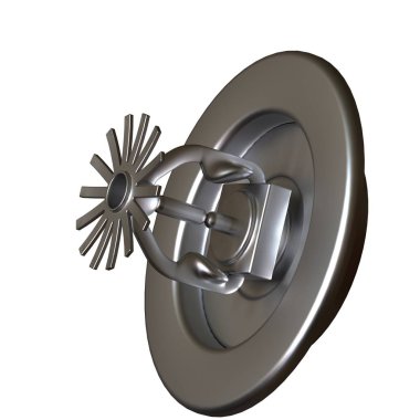 Beyaz arka planda yangın fıskiyesi, izole. Yüksek çözünürlüklü 3D tasarım. Büyütülebilir ve arka plan ya da doku olarak kullanılabilir..