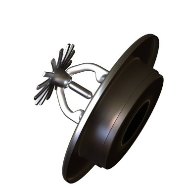 Beyaz arka planda yangın fıskiyesi, izole. Yüksek çözünürlüklü 3D tasarım. Büyütülebilir ve arka plan ya da doku olarak kullanılabilir..