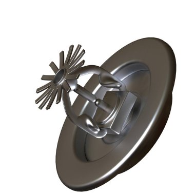 Beyaz arka planda yangın fıskiyesi, izole. Yüksek çözünürlüklü 3D tasarım. Büyütülebilir ve arka plan ya da doku olarak kullanılabilir..