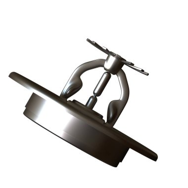 Beyaz arka planda yangın fıskiyesi, izole. Yüksek çözünürlüklü 3D tasarım. Büyütülebilir ve arka plan ya da doku olarak kullanılabilir..