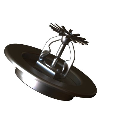 Beyaz arka planda yangın fıskiyesi, izole. Yüksek çözünürlüklü 3D tasarım. Büyütülebilir ve arka plan ya da doku olarak kullanılabilir..