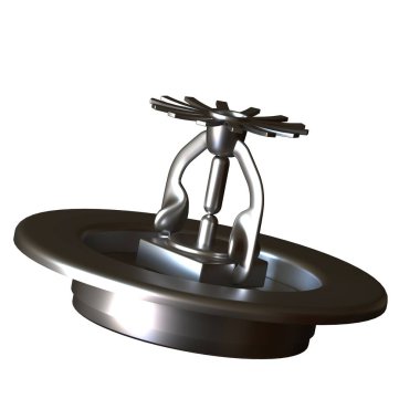 Beyaz arka planda yangın fıskiyesi, izole. Yüksek çözünürlüklü 3D tasarım. Büyütülebilir ve arka plan ya da doku olarak kullanılabilir..