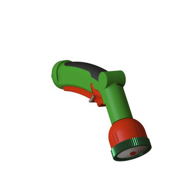 Hortumu sulamak için hortumla ıslat. Hortum hortumu beyaz arka planda izole edilmiş su püskürtüyor. Yüksek çözünürlüklü 3D tasarım. Büyütülebilir ve arka plan ya da doku olarak kullanılabilir..