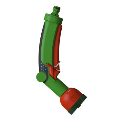 Hortumu sulamak için hortumla ıslat. Hortum hortumu beyaz arka planda izole edilmiş su püskürtüyor. Yüksek çözünürlüklü 3D tasarım. Büyütülebilir ve arka plan ya da doku olarak kullanılabilir..