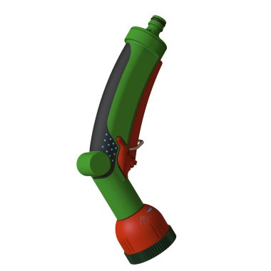 Hortumu sulamak için hortumla ıslat. Hortum hortumu beyaz arka planda izole edilmiş su püskürtüyor. Yüksek çözünürlüklü 3D tasarım. Büyütülebilir ve arka plan ya da doku olarak kullanılabilir..