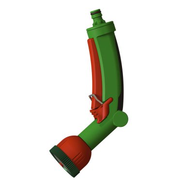 Hortumu sulamak için hortumla ıslat. Hortum hortumu beyaz arka planda izole edilmiş su püskürtüyor. Yüksek çözünürlüklü 3D tasarım. Büyütülebilir ve arka plan ya da doku olarak kullanılabilir..