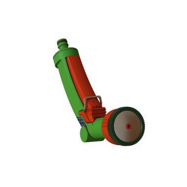 Hortumu sulamak için hortumla ıslat. Hortum hortumu beyaz arka planda izole edilmiş su püskürtüyor. Yüksek çözünürlüklü 3D tasarım. Büyütülebilir ve arka plan ya da doku olarak kullanılabilir..