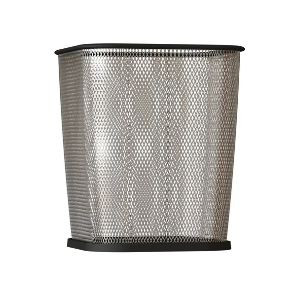 Wastepaper basket on a white background, isolate. 3D rendering of excellent quality in high resolution. It can be enlarged and used as a background or texture. — Stock Photo, Image