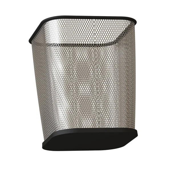 Wastepaper basket on a white background, isolate. 3D rendering of excellent quality in high resolution. It can be enlarged and used as a background or texture. — Stock Photo, Image