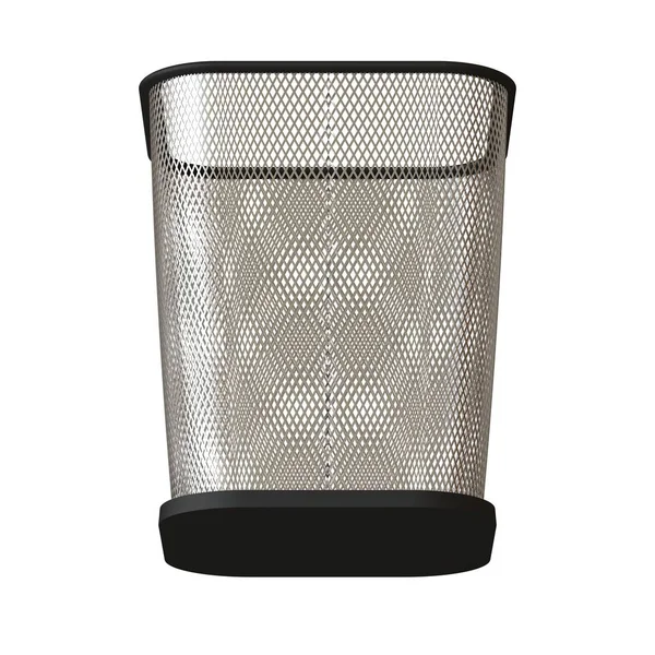 Wastepaper basket on a white background, isolate. 3D rendering of excellent quality in high resolution. It can be enlarged and used as a background or texture. — Stock Photo, Image