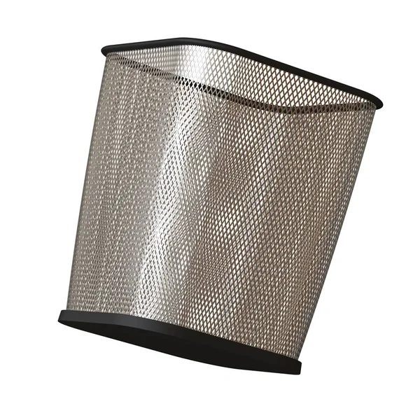 Wastepaper basket on a white background, isolate. 3D rendering of excellent quality in high resolution. It can be enlarged and used as a background or texture. — Stock Photo, Image