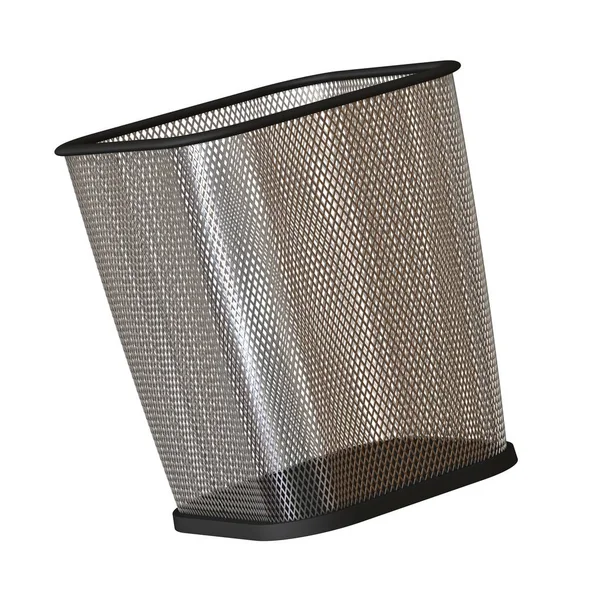 Wastepaper basket on a white background, isolate. 3D rendering of excellent quality in high resolution. It can be enlarged and used as a background or texture. — Stock Photo, Image