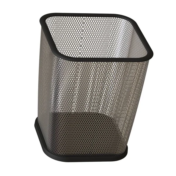 Wastepaper basket on a white background, isolate. 3D rendering of excellent quality in high resolution. It can be enlarged and used as a background or texture. — Stock Photo, Image