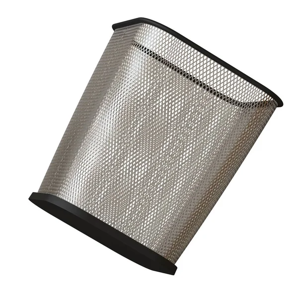 Wastepaper basket on a white background, isolate. 3D rendering of excellent quality in high resolution. It can be enlarged and used as a background or texture. — Stock Photo, Image