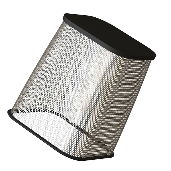 Wastepaper basket on a white background, isolate. 3D rendering of excellent quality in high resolution. It can be enlarged and used as a background or texture. — Stock Photo, Image