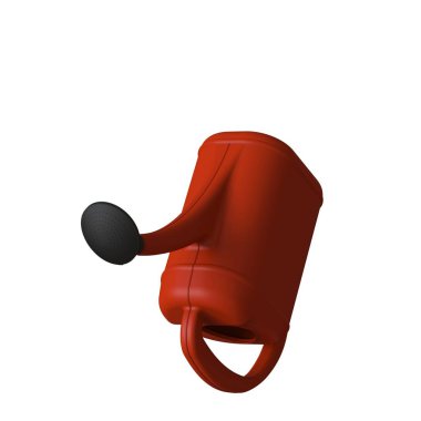 Beyaz arka planda kırmızı bahçe sulama kutusu, izole. Yüksek çözünürlüklü 3D tasarım. Büyütülebilir ve arka plan ya da doku olarak kullanılabilir..