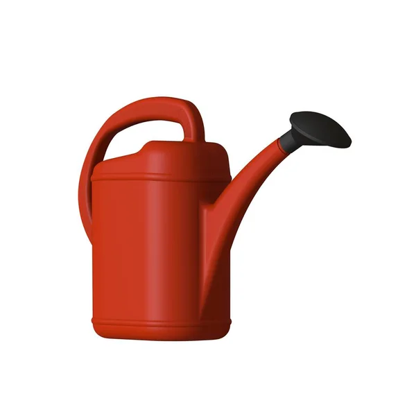 Red Garden Watering Can White Background Isolate Rendering Excellent Quality — Stock Photo, Image