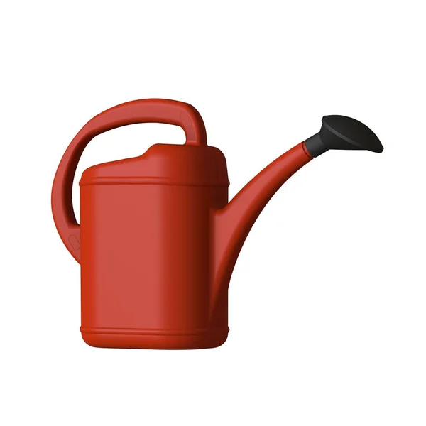 Red Garden Watering Can White Background Isolate Rendering Excellent Quality — Stock Photo, Image