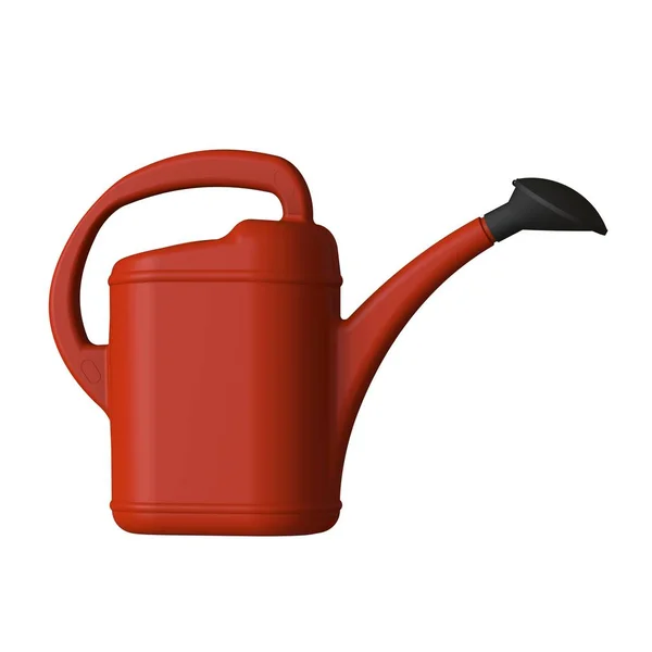 Red Garden Watering Can White Background Isolate Rendering Excellent Quality — Stock Photo, Image