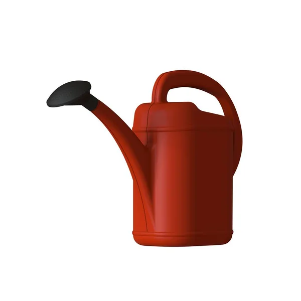 Red Garden Watering Can White Background Isolate Rendering Excellent Quality — Stock Photo, Image