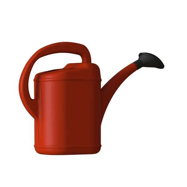 Red Garden Watering Can White Background Isolate Rendering Excellent Quality — Stock Photo, Image