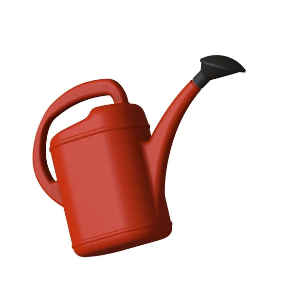 Red Garden Watering Can White Background Isolate Rendering Excellent Quality — Stock Photo, Image