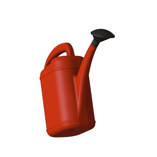 Red Garden Watering Can White Background Isolate Rendering Excellent Quality — Stock Photo, Image