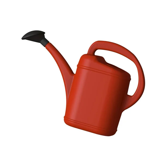 Red Garden Watering Can White Background Isolate Rendering Excellent Quality — Stock Photo, Image