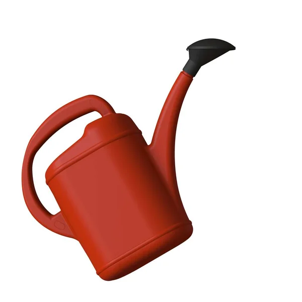 Red Garden Watering Can White Background Isolate Rendering Excellent Quality — Stock Photo, Image