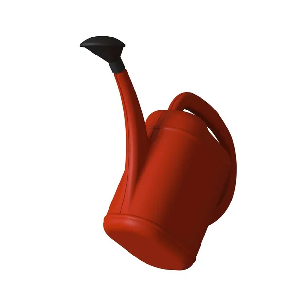 Red Garden Watering Can White Background Isolate Rendering Excellent Quality — Stock Photo, Image