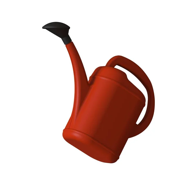 Red Garden Watering Can White Background Isolate Rendering Excellent Quality — Stock Photo, Image