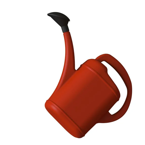 Red Garden Watering Can White Background Isolate Rendering Excellent Quality — Stock Photo, Image