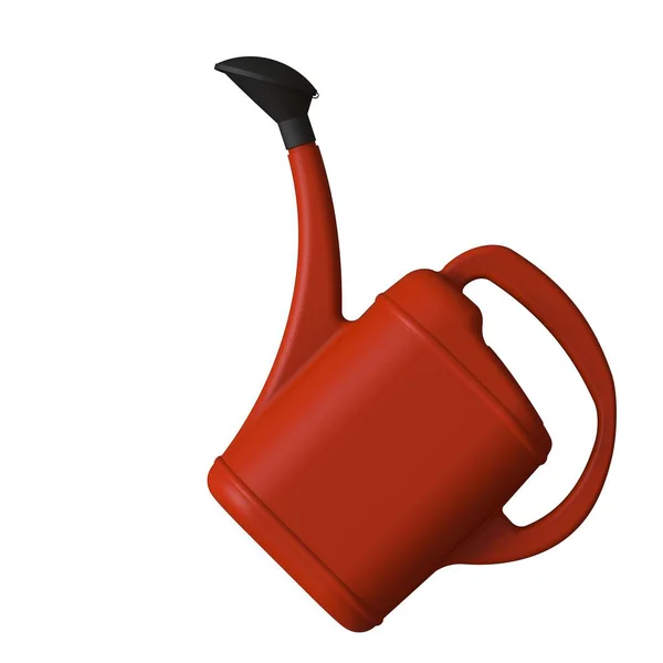 Red Garden Watering Can White Background Isolate Rendering Excellent Quality — Stock Photo, Image