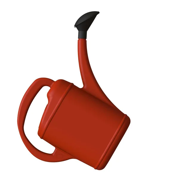 Red Garden Watering Can White Background Isolate Rendering Excellent Quality — Stock Photo, Image