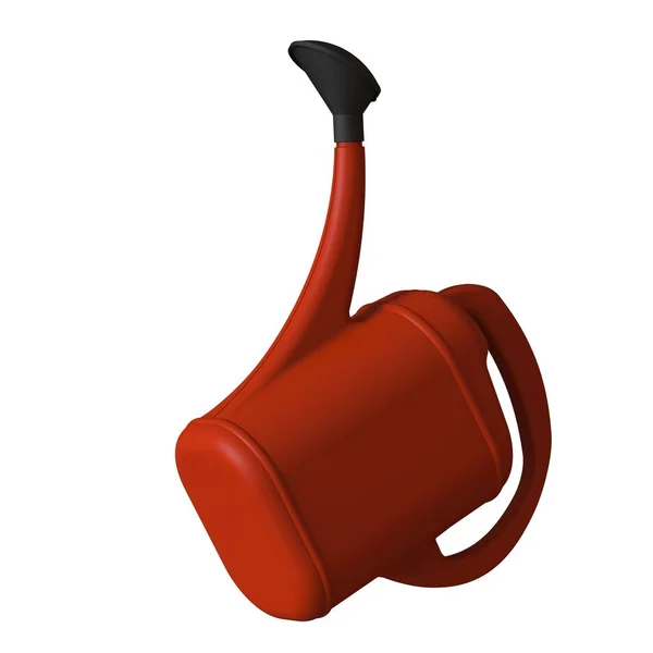 Red Garden Watering Can White Background Isolate Rendering Excellent Quality — Stock Photo, Image