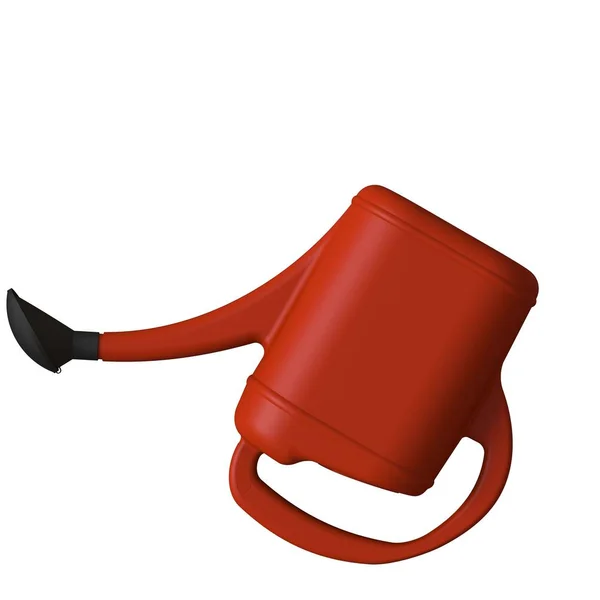 Red Garden Watering Can White Background Isolate Rendering Excellent Quality — Stock Photo, Image