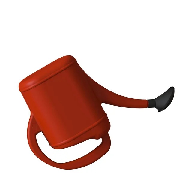 Red Garden Watering Can White Background Isolate Rendering Excellent Quality — Stock Photo, Image