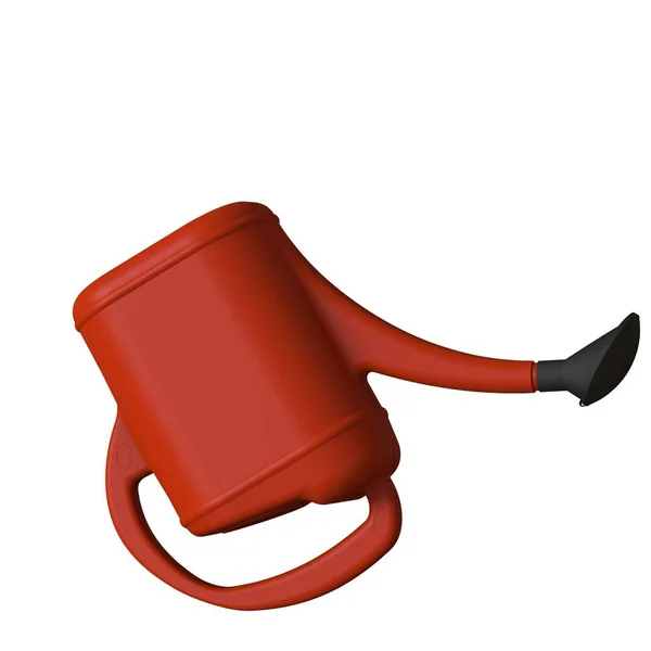 Red Garden Watering Can White Background Isolate Rendering Excellent Quality — Stock Photo, Image