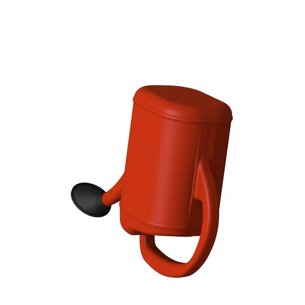 Red Garden Watering Can White Background Isolate Rendering Excellent Quality — Stock Photo, Image