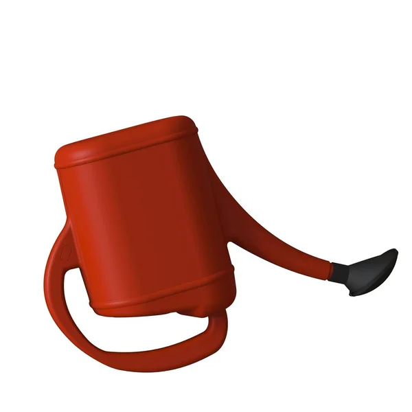 Red Garden Watering Can White Background Isolate Rendering Excellent Quality — Stock Photo, Image